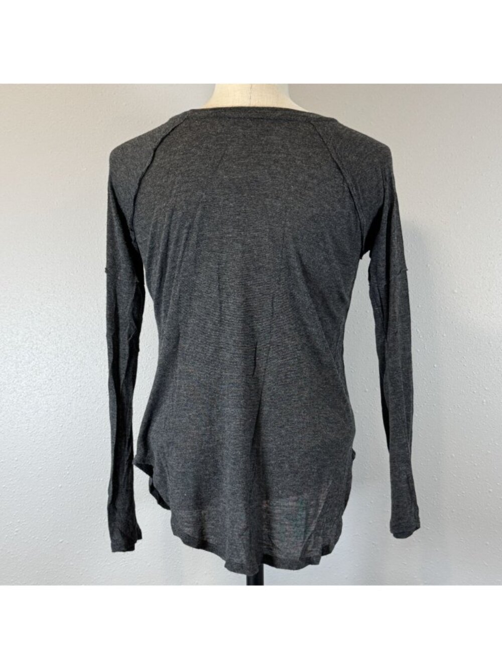 Mornings + Mimosas Graphic Long Sleeve Top Sz XS Dark Gray Relaxed by Well Worn - Picture 3 of 11